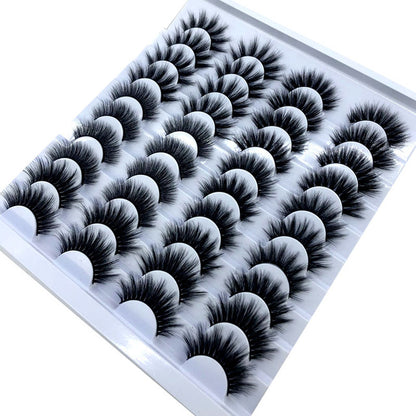 NEW 20 Pairs 8-25mm Fake Eyelashes 100 Mink Eyelashes Mink