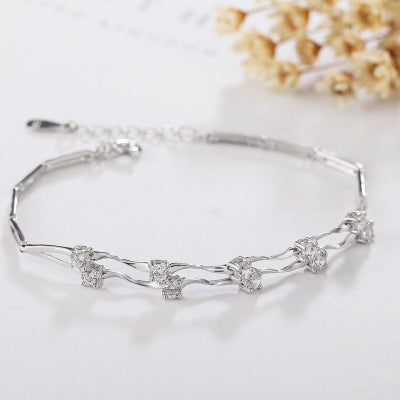 925 Silver Ladies Bracelet Double Jewelry Jewelry