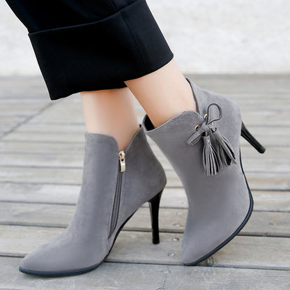 2023 autumn and winter women's new short boots, high heels, high heels, women's shoes, Martin boots and European boots