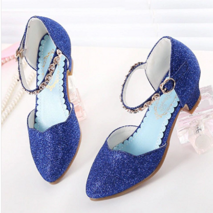 Half Sandals Autumn Pointed Toe Children's High-heeled Princess Shoes