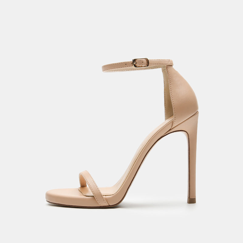 All-match Stiletto Nude Color 12cm Platform High-heel Sandals