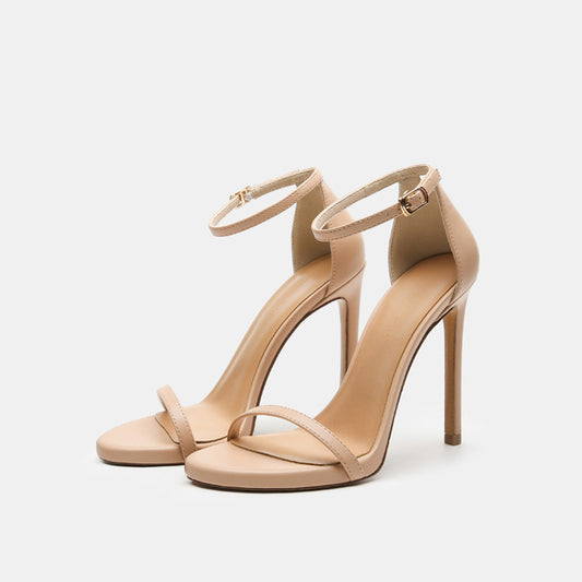 All-match Stiletto Nude Color 12cm Platform High-heel Sandals